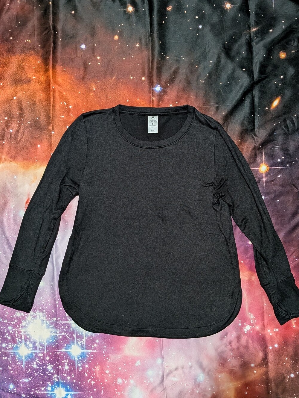 🖤 Members Mark Black Super Soft Top Long Sleeve Size Small